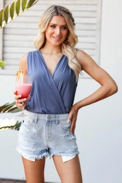 FL-01 Small CBRAND Take On The Day Bodysuit - Dusty Blue 7 FL-01 Small CBRAND Take On The Day Bodysuit - Dusty Blue