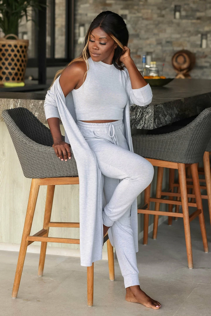 FL-01 CBRAND Lap Of Luxury Loungewear - Heather Grey Small 3 FL-01 CBRAND Lap Of Luxury Loungewear - Heather Grey Small