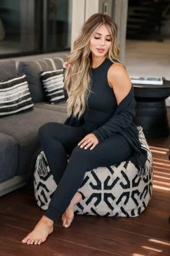 FL-01 CBRAND Lap Of Luxury Loungewear - Black Small