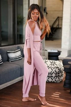 FL-01 CBRAND Lap Of Luxury Loungewear - Dusty Rose Small