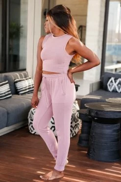 FL-01 CBRAND Lap Of Luxury Loungewear - Dusty Rose Small