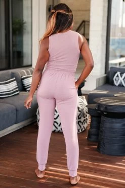 FL-01 CBRAND Lap Of Luxury Loungewear - Dusty Rose Small