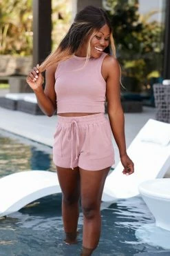 FL-01 CBRAND Lap Of Luxury Loungewear - Dusty Rose Small