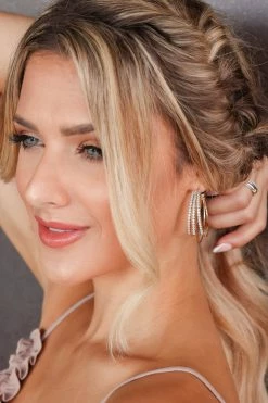 Treasure Jewels Accessories It's Crystal Clear Hoop Earring - Gold