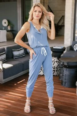 MA-01 CBRAND At Peace Jumpsuit - Dusty Blue