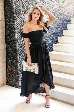 PR-01 2XL CBRAND Spring Into Style Maxi Dress - Black