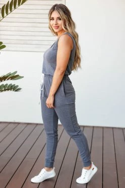 First Love The Good Life Jumpsuit - Charcoal Small