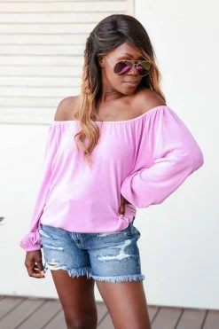 FL-01 Small CBRAND Brush Your Shoulders Off Top - Magenta 9 FL-01 Small CBRAND Brush Your Shoulders Off Top - Magenta