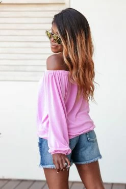FL-01 Small CBRAND Brush Your Shoulders Off Top - Magenta 8 FL-01 Small CBRAND Brush Your Shoulders Off Top - Magenta