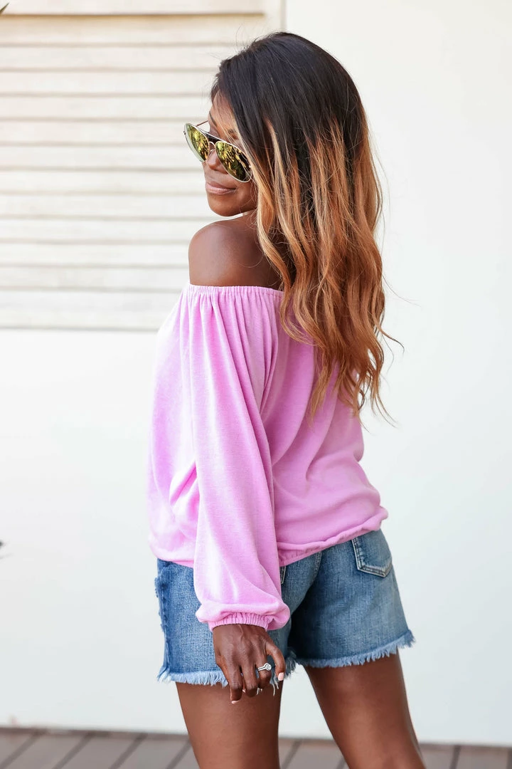 FL-01 Small CBRAND Brush Your Shoulders Off Top - Magenta 5 FL-01 Small CBRAND Brush Your Shoulders Off Top - Magenta