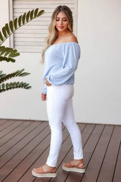 FL-01 CBRAND Brush Your Shoulders Off Top - Blue