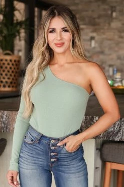 FL-01 Small CBRAND Sorry I've Got Plans Bodysuit - Sage