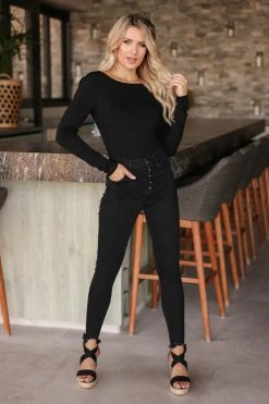 FL-01 CBRAND Take The Plunge Bodysuit - Black