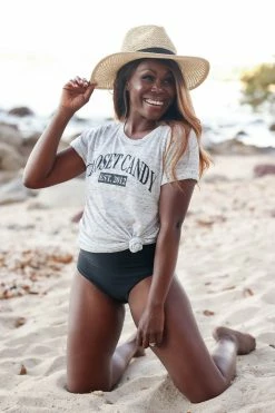 Rachel Rene Designs "Closet Candy Est. 2012" Graphic Tee - Heather Ivory Small