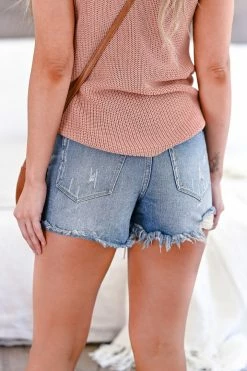 VERVET High Rise Kasey Denim Shorts - Medium Wash Bottoms