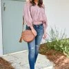 Newbury Kustom Looking Forward Off The Shoulder Top - Dusty Rose Small