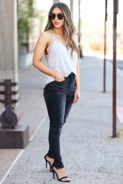 Bibi Small Don't You Wanna Stay Cami - Light Grey