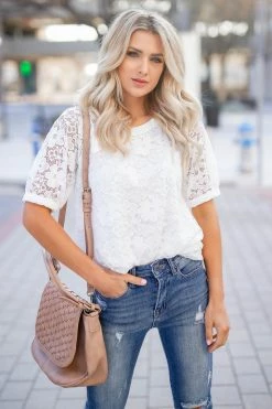 Bibi Take You Downtown Lace Top - Off White