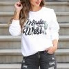 Benie "Made In The West" Graphic Sweatshirt - White Small