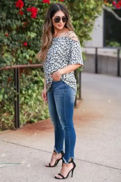 Bibi Let's Hit The Road Leopard Top - Cream Small