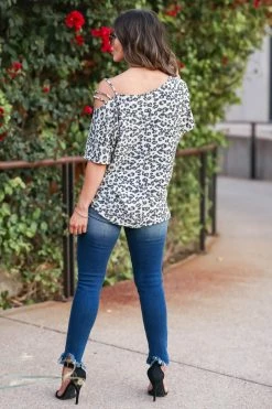 Bibi Let's Hit The Road Leopard Top - Cream Small