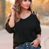 FL Strapped In Cold Shoulder Top - Black