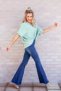 Bottoms RISEN Mila Flare Jeans - Dark Wash