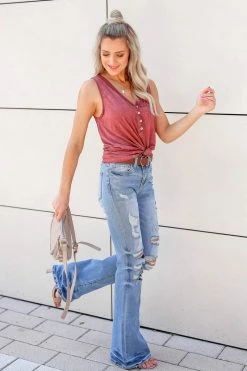 PO Catch You Later Henley Tank - Brick New Arrivals