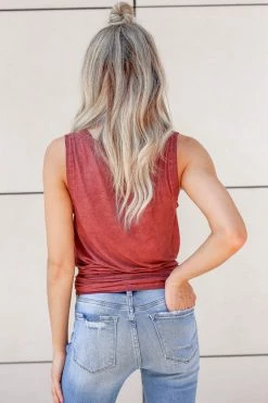 PO Catch You Later Henley Tank - Brick New Arrivals