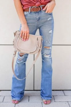 VERVET By Flying Monkey VERVET Jayda Distressed Flare Jeans - Lt Wash Fresh From LA 13 VERVET By Flying Monkey VERVET Jayda Distressed Flare Jeans - Lt Wash Fresh From LA