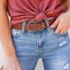 AC Talk To Me Textured Double Ring Belt - Coffee