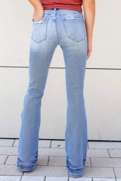 VERVET By Flying Monkey VERVET Jayda Distressed Flare Jeans - Lt Wash Fresh From LA 14 VERVET By Flying Monkey VERVET Jayda Distressed Flare Jeans - Lt Wash Fresh From LA