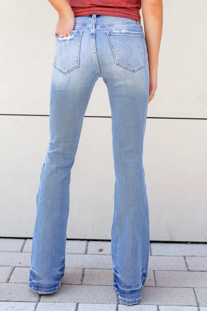 VERVET By Flying Monkey VERVET Jayda Distressed Flare Jeans - Lt Wash Fresh From LA 6 VERVET By Flying Monkey VERVET Jayda Distressed Flare Jeans - Lt Wash Fresh From LA