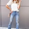 VERVET By Flying Monkey VERVET Jayda Distressed Flare Jeans - Lt Wash Fresh From LA