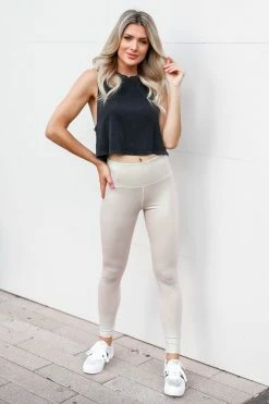 Mono B Be Inspired Cropped Tank - Vintage Black Large