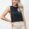 Mono B Be Inspired Cropped Tank - Vintage Black Large