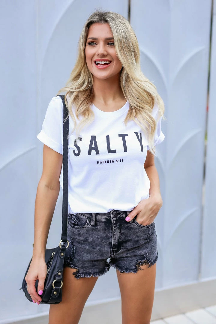 RR Tops "SALTY" Graphic Tee - White 3 RR Tops "SALTY" Graphic Tee - White