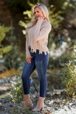 Newbury Kustom On The Mend Cable Knit Sweater - Taupe 9 Newbury Kustom On The Mend Cable Knit Sweater - Taupe