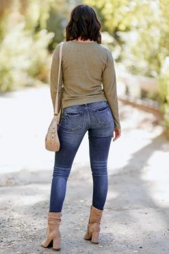 PR-01 CBRAND Keep In Touch Wrap Top - Olive