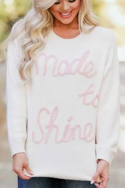 NK-01 Small CBRAND "Made To Shine" Sweater - Ivory