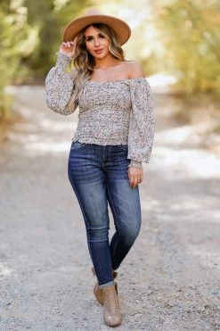 PR-01 CBRAND Ever After Floral Top - Cream Small