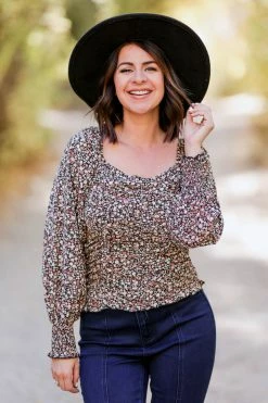 PR-01 Small CBRAND Ever After Floral Top - Black