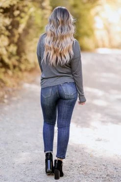 First Love In A Dream Long Sleeve Top - Charcoal