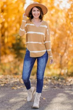 First Love Too Easy Striped Top - Mustard Small 9 First Love Too Easy Striped Top - Mustard Small