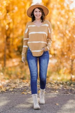 First Love Too Easy Striped Top - Mustard Small