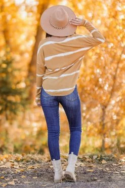 First Love Too Easy Striped Top - Mustard Small 8 First Love Too Easy Striped Top - Mustard Small