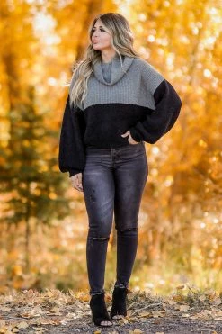 Newbury Kustom Slow Down Cowl Neck Sweater - Black