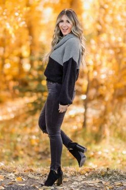 Newbury Kustom Slow Down Cowl Neck Sweater - Black