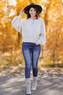 Peach Love Large Change It Up Pullover - Natural