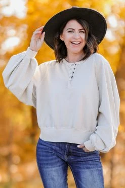 Peach Love Large Change It Up Pullover - Natural